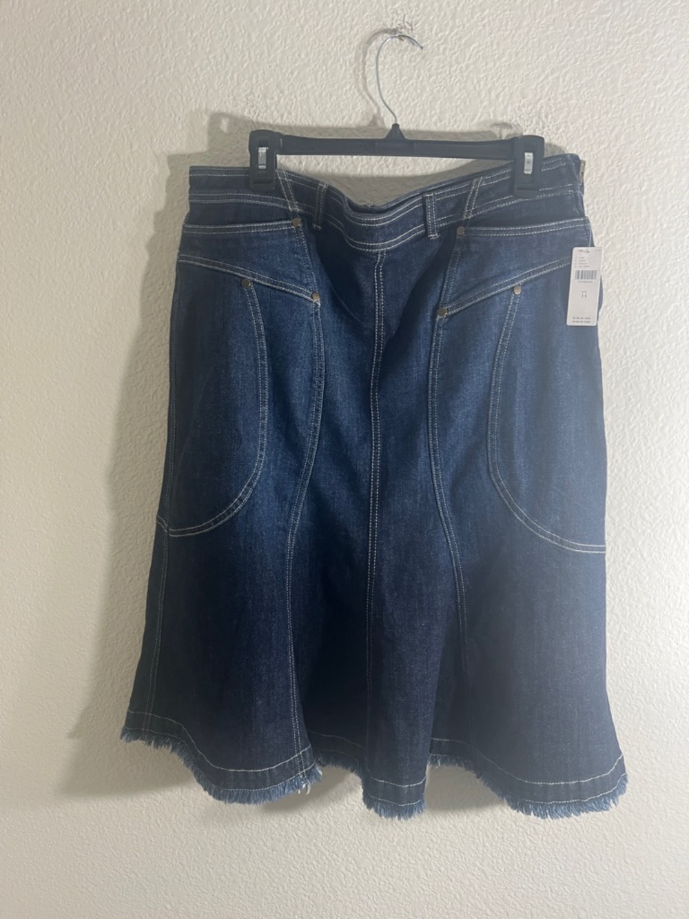 Anthropologie pilcro fluted denim midi skirt Coastal Cowgirl western winter - Picture 4 of 9